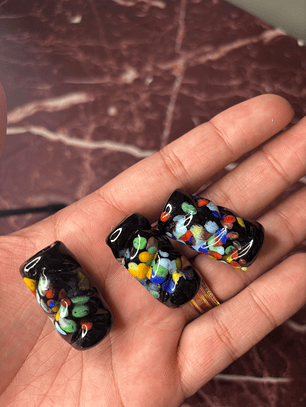 Firma Frisada de Murano XL 7 Linhas Preta