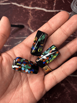 Facetado de Murano XL 7 Linhas Preto