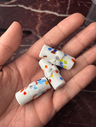 Firma de Luxo XL - Branco com 7 Cores com Strass Leitoso