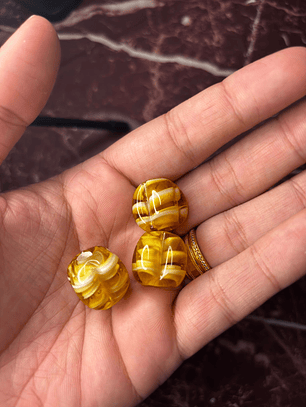 Pitanga de Murano L Transparente com Amarelo e Branco