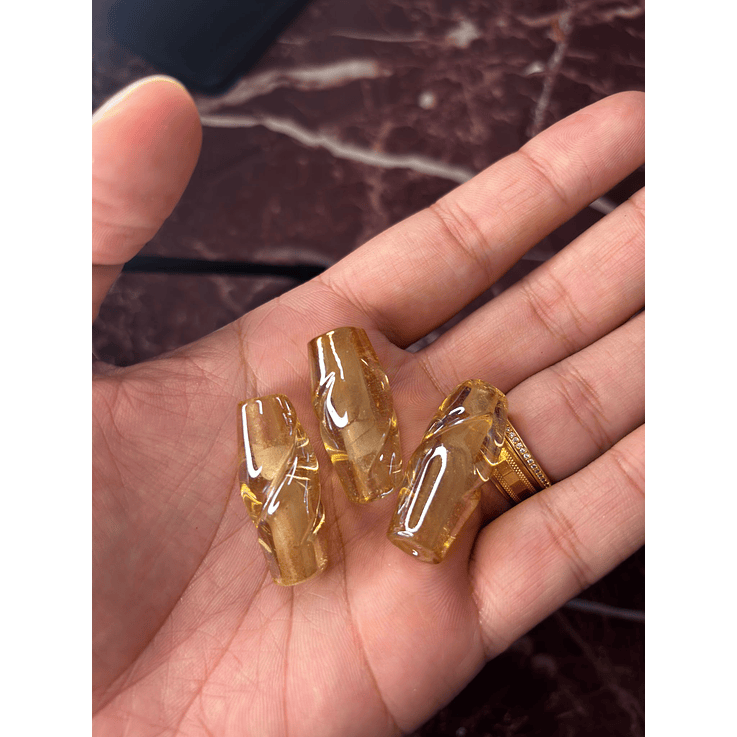 Azeitona Torcida XL - Ouro Transparente Irizado 1