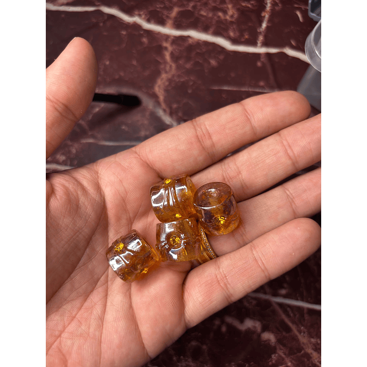 Tambor L Âmbar com Strass Dourado 1