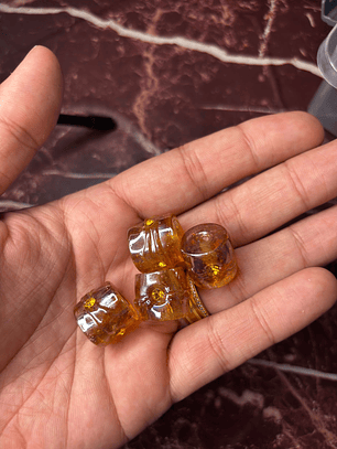 Tambor L Âmbar com Strass Dourado