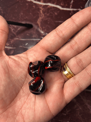 Meteoro L - Cristal com Vermelho e Preto