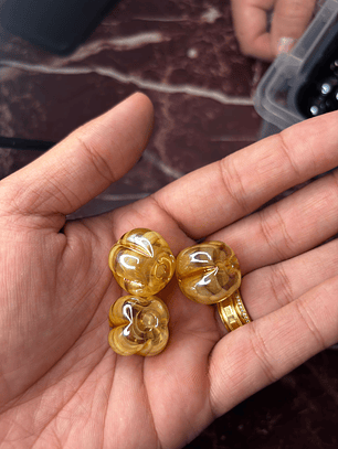 Pitanga XL - Cristal com Âmbar com Branco