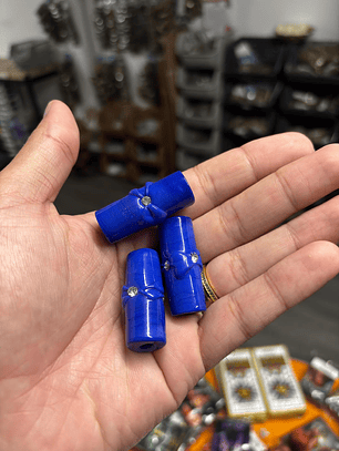 Firma de Murano XL Azul Royal e Strass Prata