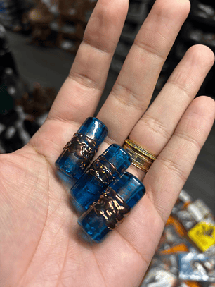 Firma de Murano L Imperial Azul Transparente c/ cobre