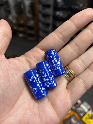 Firma de Murano L Azul royal c/ rajado branco