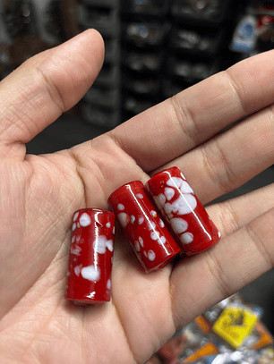 Firma de Murano L vermelho c/ rajado branco