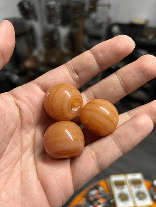 Bola de Murano XL Bege leitoso escuro