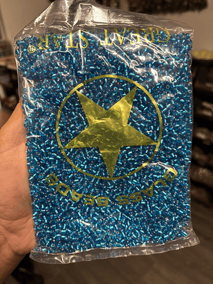 Missanga cristal azul turquesa 4mm 500g