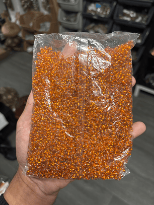 Missanga cristal laranja 4mm 500g