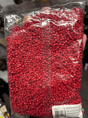 Missanga leitosa vermelha 4mm 500g