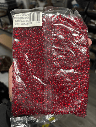 Missanga cristal vermelho bordô 4mm 500g