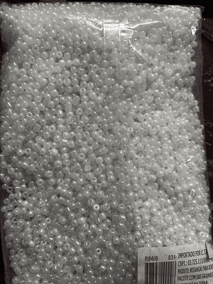 Missanga branco perolado 4mm 500g