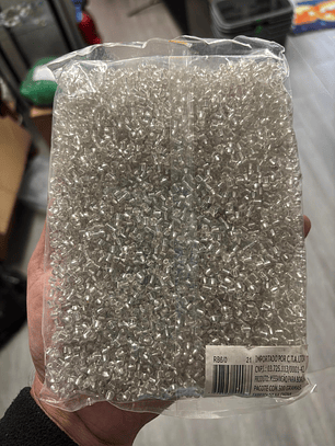 Missanga cristal prata 4mm 500g