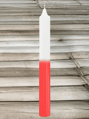 Vela 15cm vermelho c/ branco