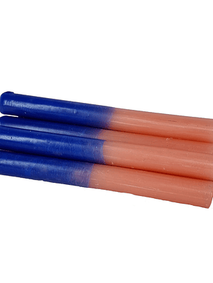 Vela 15 cm rosa c/ azul