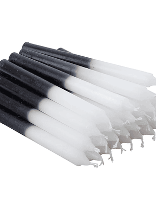 Vela 15cm branco c/ preto