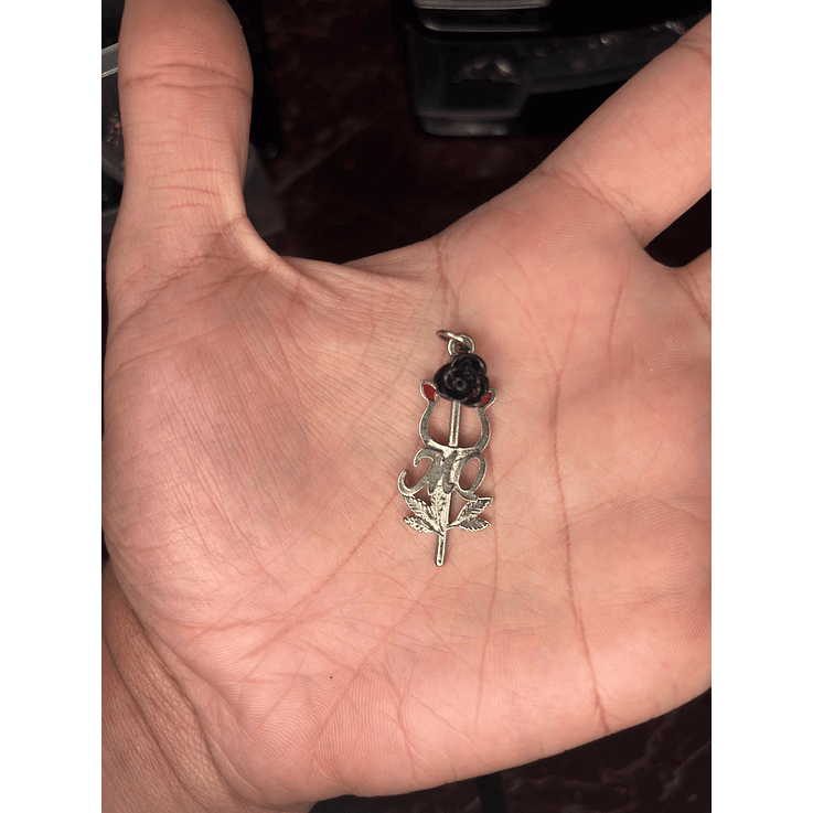 Tridente Maria Quitéria prata com rosa 1