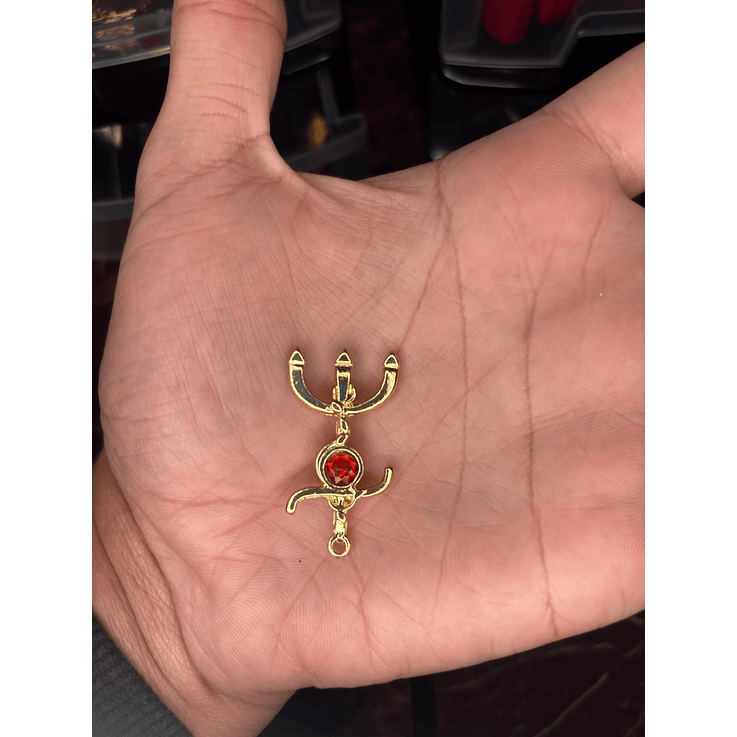 Tridente Redondo com Strass - dourado 1