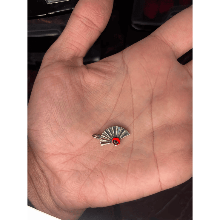 Pingente de Leque com strass S - prata 1