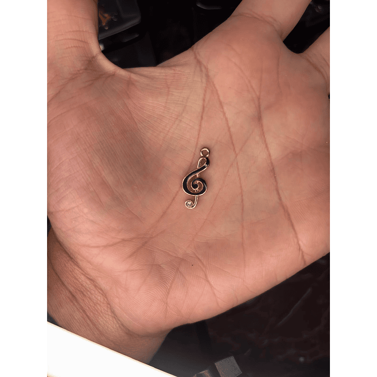 Pingente nota Musical S - dourado c/ preto 1
