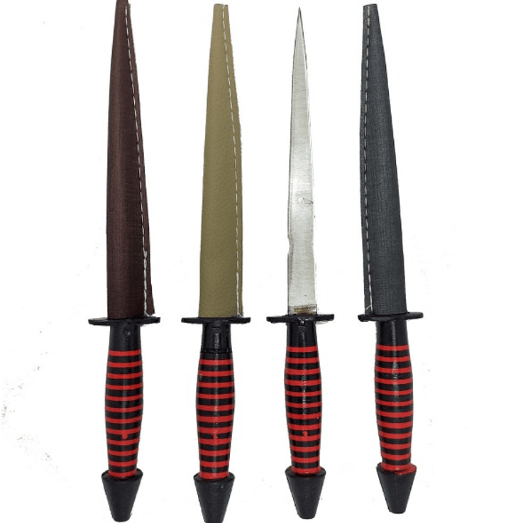 Punhal 14 cm - cabo vermelho e preto 1