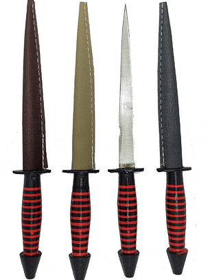 Punhal 14 cm - cabo vermelho e preto