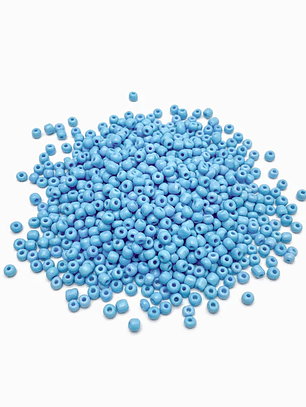 Missanga leitosa azul claro 500g