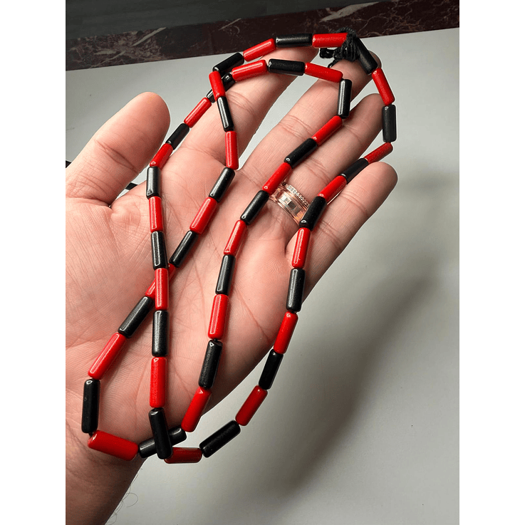 Fio de corais africanos polido (Segui) 1