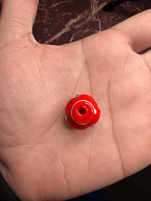 Mini firma vermelho c/ branco com strass