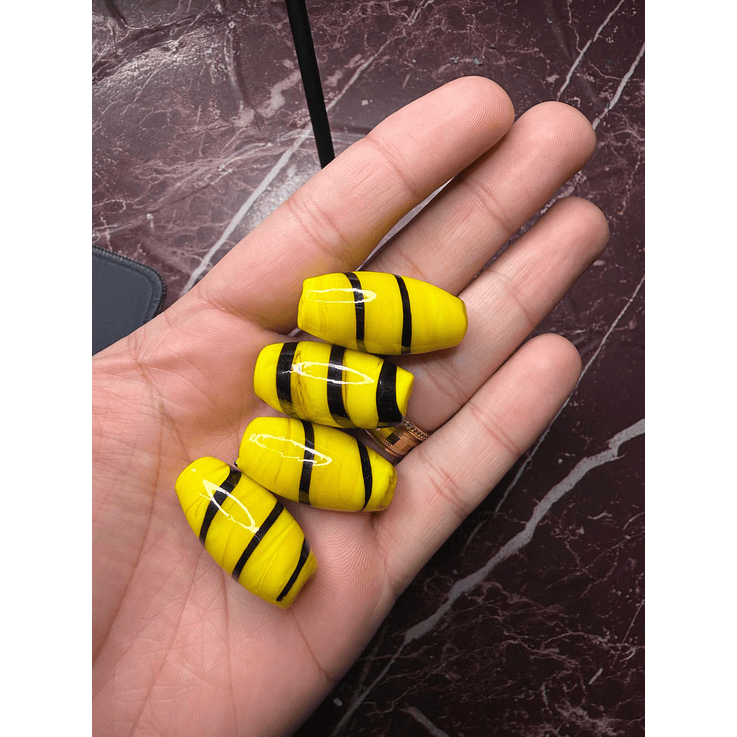 Murano Azeitona Amarelo com Rajado Preto L 1