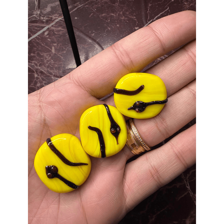 Firma de murano slim amarelo com cobra preto e vermelho L  1