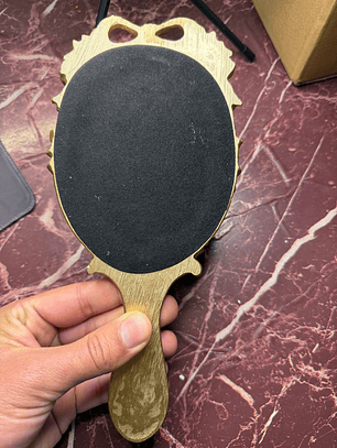 Espelho de resina dourado ornado