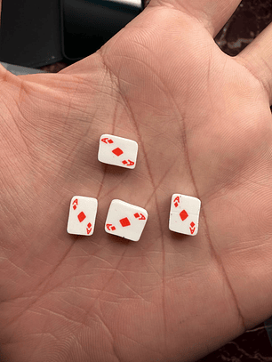 mini pingente baralho vermelho ouros