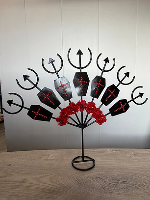 Ferro Pombagira caixões com strass 45cm