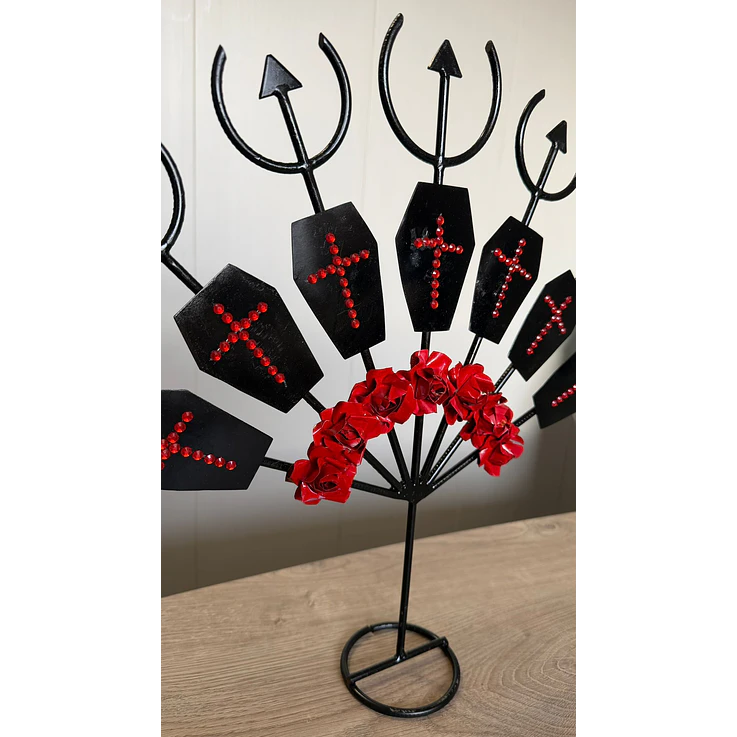 Ferro Pombagira caixões com strass 45cm 2