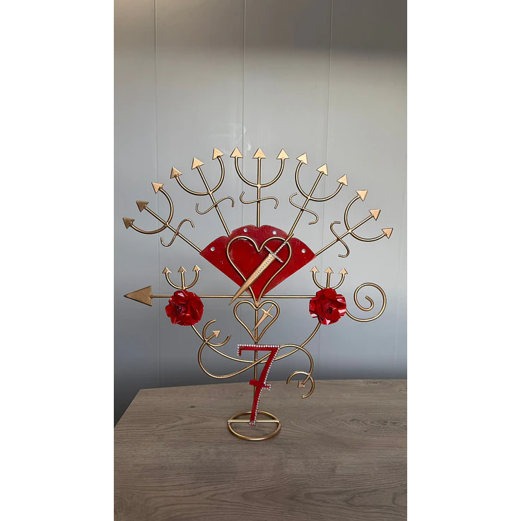 Ferro Pombagira leque vermelho 60cm 1