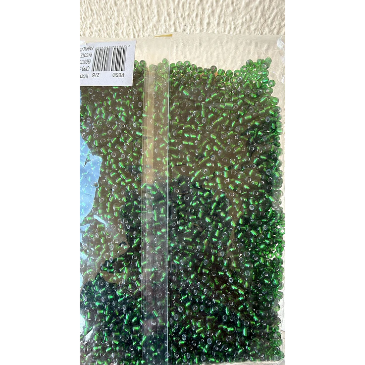 Missanga cristal verde escuro 4mm 500g 1