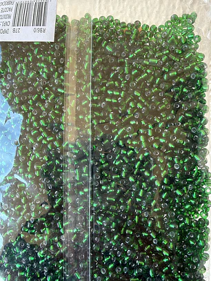 Missanga cristal verde escuro 4mm 500g