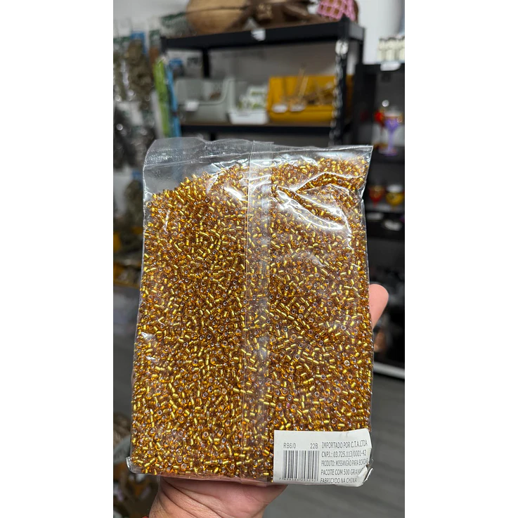 Missanga cristal ouro natural 4mm 500g 1