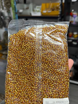 Missanga cristal ouro natural 4mm 500g