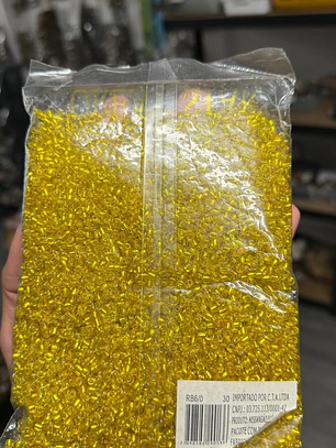 Missanga cristal amarelo 4mm 500g