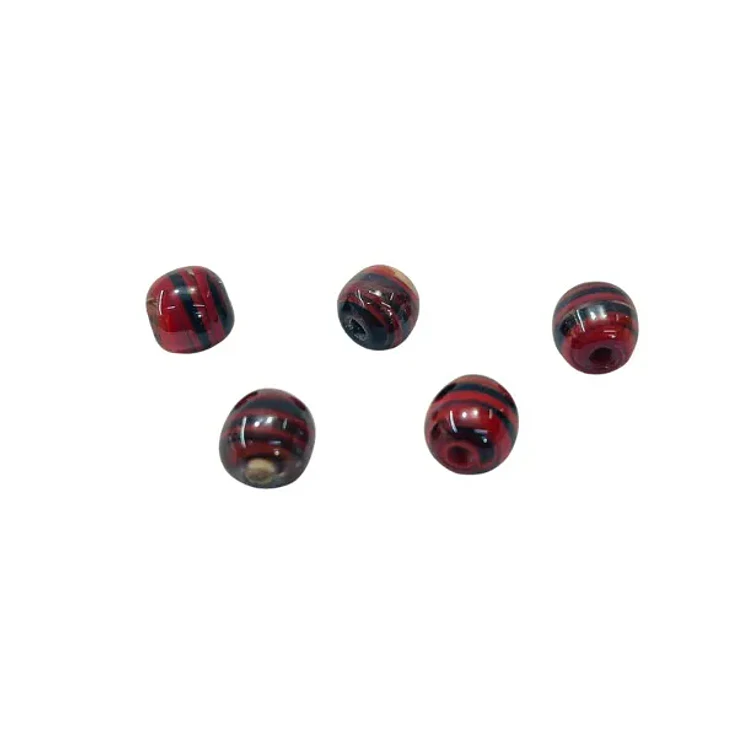 Bola de murano S irizada vermelho e preto  1