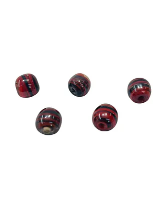 Bola de murano S irizada vermelho e preto 