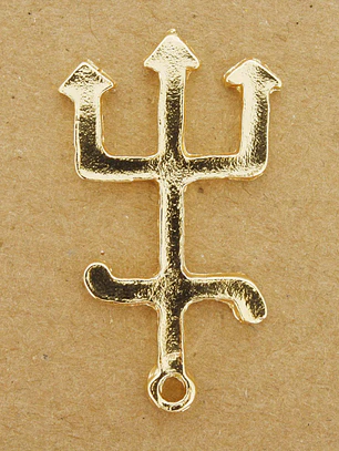 Pingente trident dourado simples Exú
