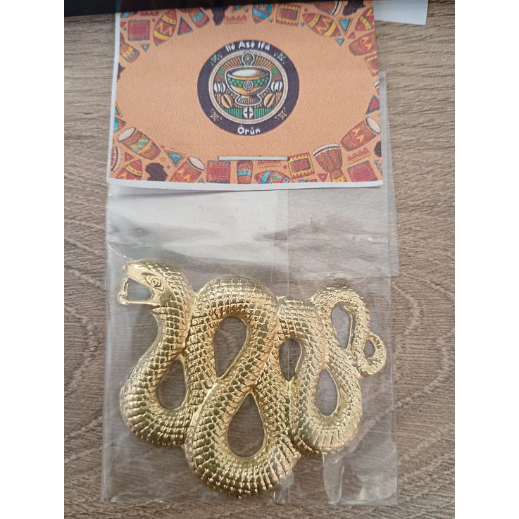 Pingente Cobra 5cm dourado/prata 1