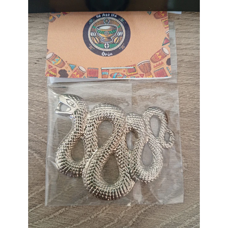 Pingente Cobra 5cm dourado/prata 2