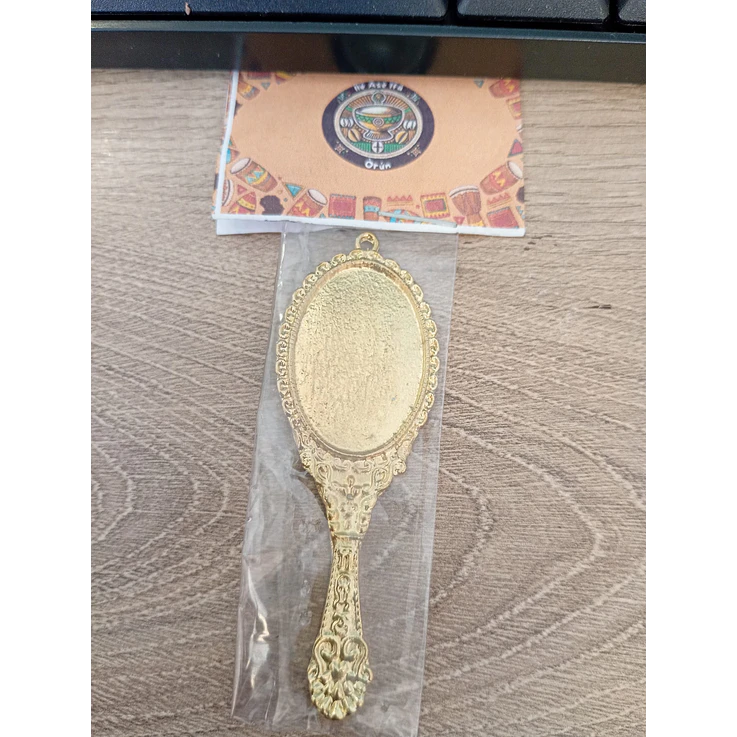 Pingente Espelho dourado/prata sem vidro 1